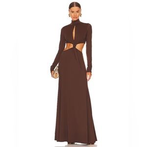 Ronny Kobo Carmine Dress in Mahogany
